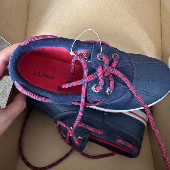 LLBean Kids rangeley rain shoe Navy Blue Shoes with Red Accents - Picture 3 of 8